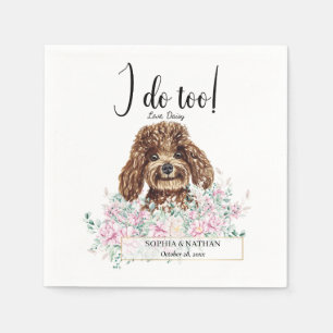 Poodle Doodle Dog Wedding Cocktail Napkins