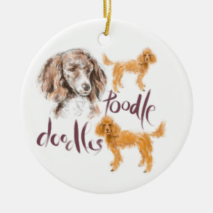 Poodle doodles ornament
