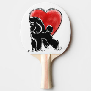 Poodle Drawing Ping Pong Paddle