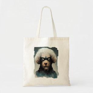 Poodle Dressed As Superhero Dog Tote Bag