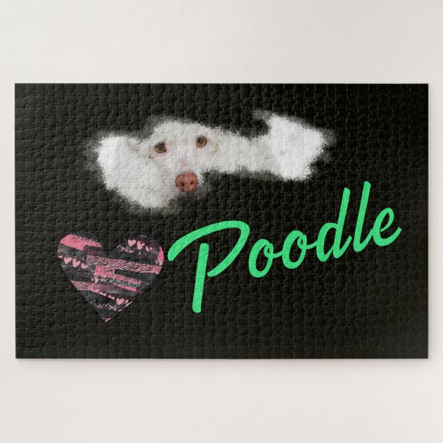 Poodle Eyes Solid Colour 1000 piece Jigsaw Puzzle (Horizontal)