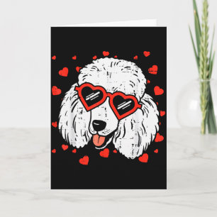 Poodle Face Heart Gles Cute Valentines Day Dog Lov Card
