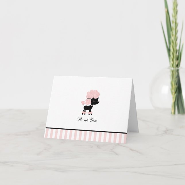 Poodle Français Personnalisé Plié Merci Cartes (Devant)