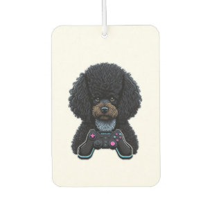 Poodle Gamer With Joystick Air Freshener