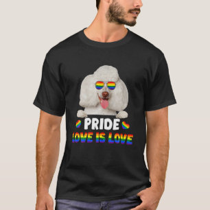 Poodle Gay Pride Dog Lover LGBT Funny Rainbow Flag T-Shirt
