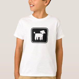 Poodle Graphic (White on Black) T-Shirt