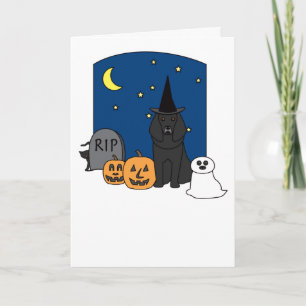 Poodle Halloween Card