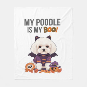Poodle Halloween Costume My Poodle is My Boo Dog Fleece Blanket