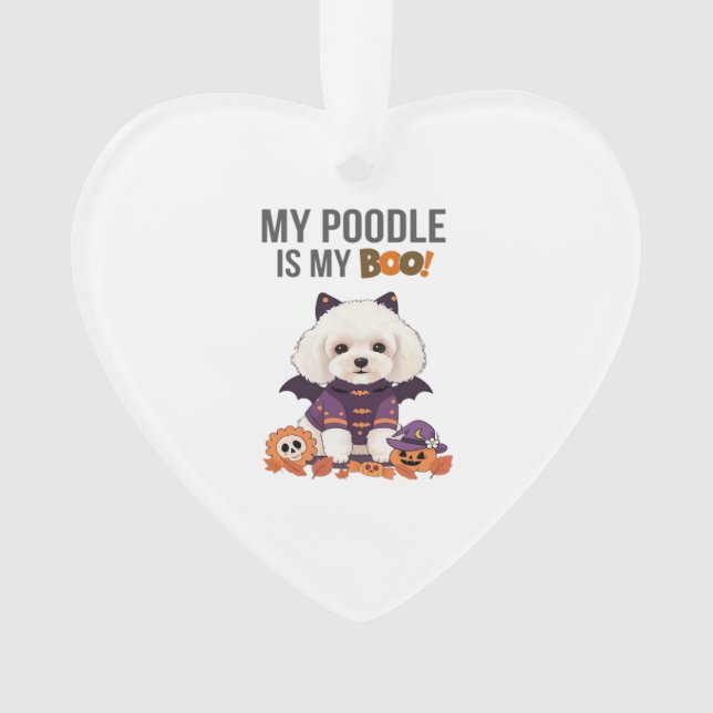 Poodle Halloween Costume  My Poodle is My Boo Dog  Ornament (Front)