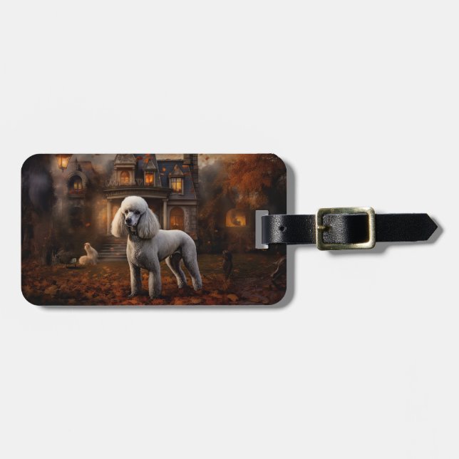 Poodle Halloween Scary Luggage Tag (Front Horizontal)