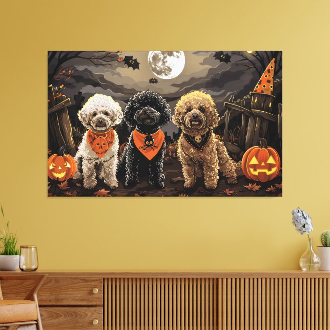 Poodle Halloween Spooky Canvas Print (Insitu(LivingRoom))