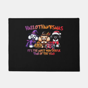 Poodle Halloween Thanksgiving Christmas Classic T- Doormat