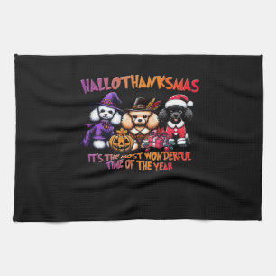 Poodle Halloween Thanksgiving Christmas Classic T- Kitchen Towel