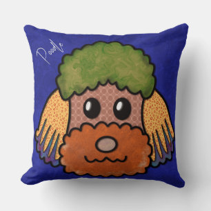 Poodle hand-painted Throw Pillow