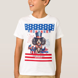 Poodle Happy 4Th Of July America Independence Day T-Shirt