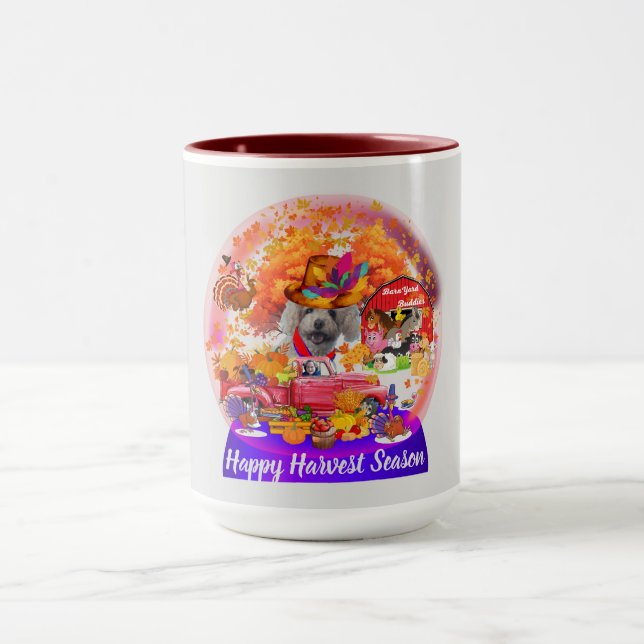 Poodle Happy Harvest Season Coffee Mug (Center)
