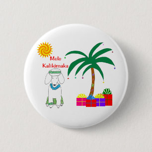 Poodle Hawaiian Christmas 2 Inch Round Button