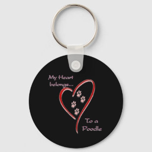 Poodle Heart Belongs Keychain