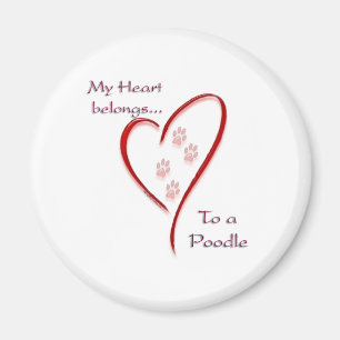 Poodle Heart Belongs Magnet