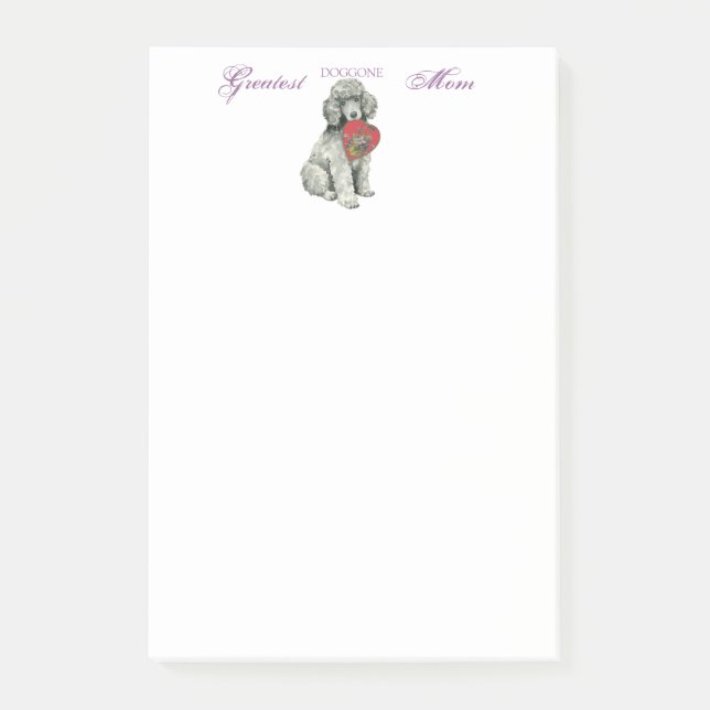 Poodle Heart Mom Post-it Notes (Front)