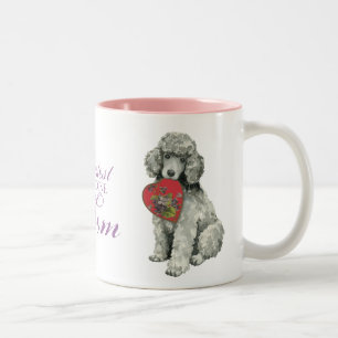 Poodle Heart Mom Two-Tone Coffee Mug