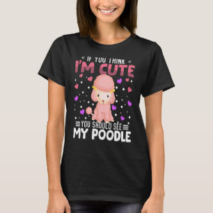 Poodle Heart Valentine's Day Animal For Womens Kid T-Shirt