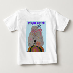 Poodle Hippie Chick Baby T-Shirt