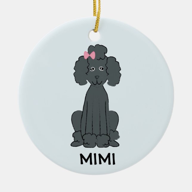 Poodle Holiday PHOTO Ornament (Front)