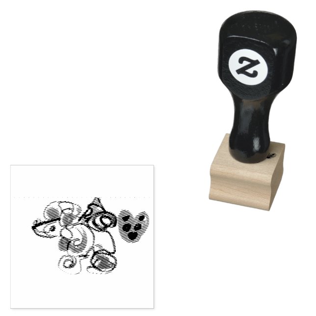 Poodle hot  rubber stamp (Stamped)
