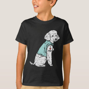 Poodle I Love Mom Tattoo Cute Pet Dog Owner Lover T-Shirt