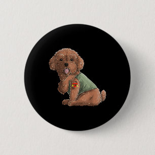 Poodle I Love Mom Tattoo Dog Shirt Funny Mothers D 2 Inch Round Button