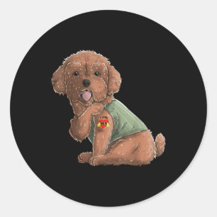 Poodle I Love Mom Tattoo Dog Shirt Funny Mothers D Classic Round Sticker