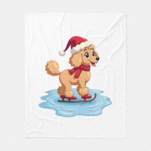 Poodle Ice Skater Fleece Blanket
