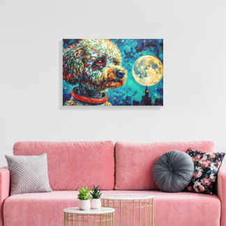 POODLE IN SPACE-2 CANVAS PRINT