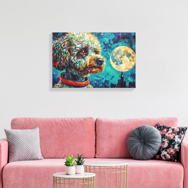 POODLE IN SPACE-2 CANVAS PRINT (Insitu(LivingRoom))