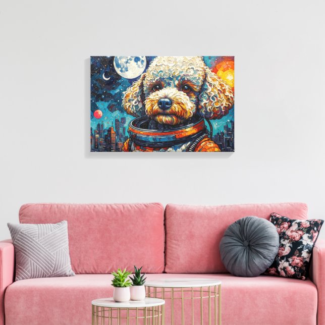 POODLE IN SPACE-4 CANVAS PRINT (Insitu(LivingRoom))