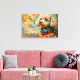 POODLE IN SPACE-5 CANVAS PRINT