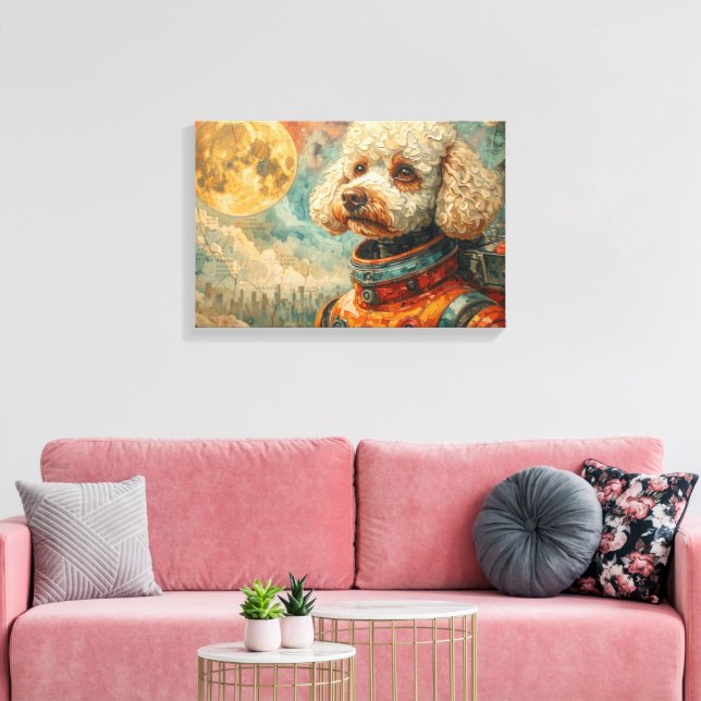 POODLE IN SPACE-5 CANVAS PRINT (Insitu(LivingRoom))