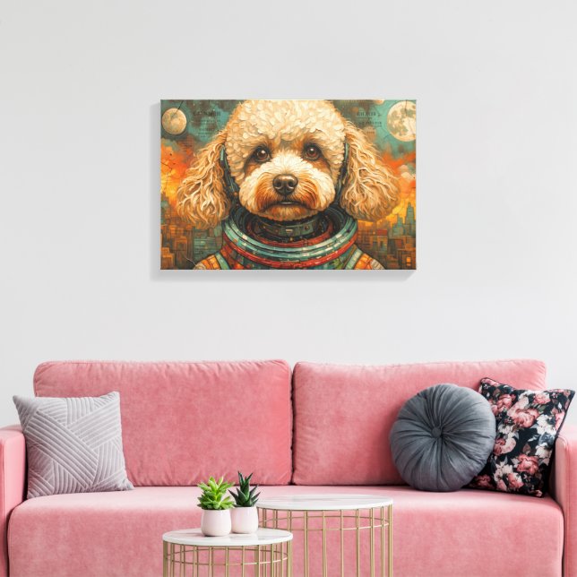 POODLE IN SPACE-8 CANVAS PRINT (Insitu(LivingRoom))