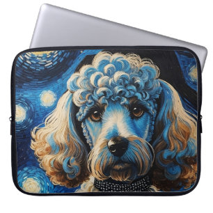 Poodle in Starry Night Laptop Sleeve