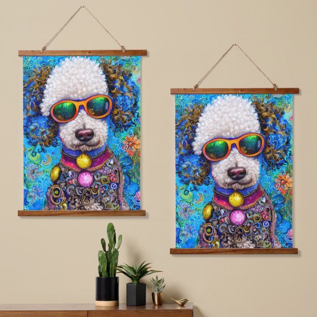 Poodle in Style Hanging Tapestry (Asymmetrical)