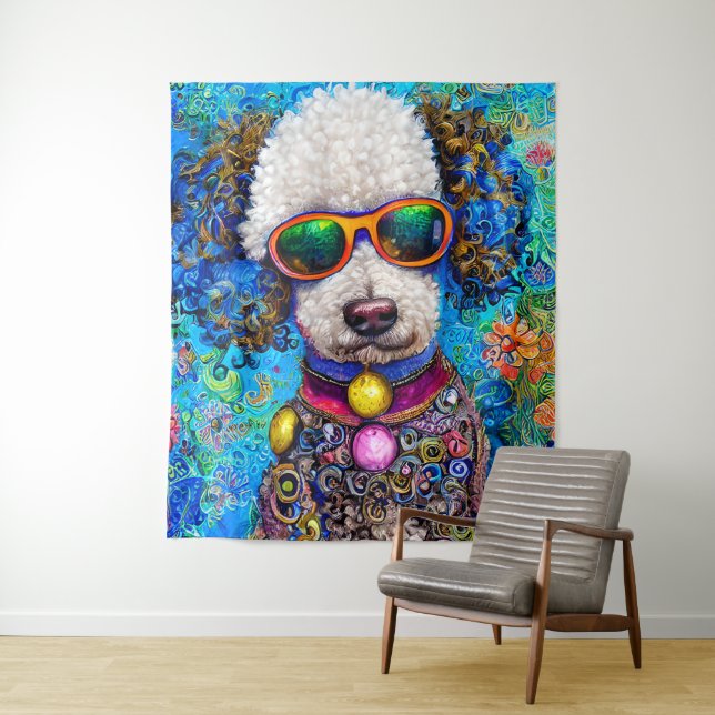 Poodle in Style Tapestry (In Situ)