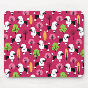 Poodle in the park mouse pad