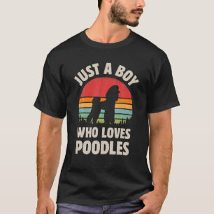Poodle Just A Boy Who Loves Dogs Men Retro Vintage T-Shirt