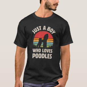 Poodle Just A Boy Who Loves Dogs Men Retro Vintage T-Shirt