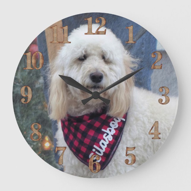 Poodle Large Clock (Front)