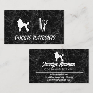 Poodle Logo   Comb   Scissors Business Card