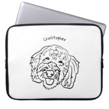 Poodle Love: Customizable Line Art Laptop Sleeve