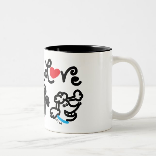 Poodle Love Two-Tone Coffee Mug (Right)