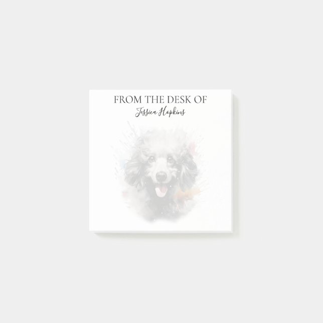 Poodle Lover Monogrammed Dog Post-it Notes (Front)